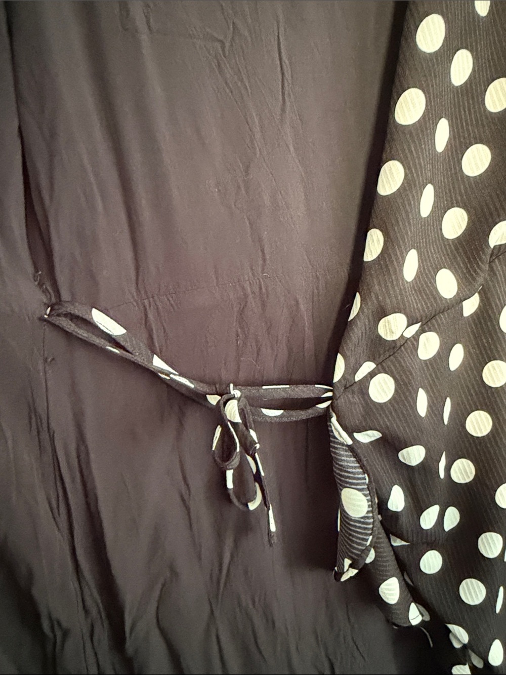 IF BY SEA Black White Polka Dot Wrap Maxi Dress Medium - Picture 6 of 7